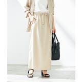 ベージュ | 【洗える/UVカット/接触冷感】麻調ナロースカート | a.v.v【WOMEN】