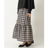 ブラック | チェック柄ティアードスカート | a.v.v【WOMEN】
