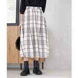 アイボリー | 【マシンウォッシャブル】タックフレアサテンスカート | a.v.v【WOMEN】