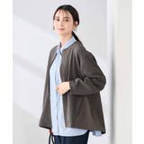 ダークグレー | 異素材切り替えノーカラーブルゾン | a.v.v【WOMEN】