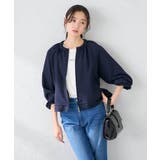 【接触冷感 UVカット】リネンライクノーカラージップブルゾン【セットアップ対応 … | a.v.v【WOMEN】 | 詳細画像1 