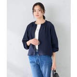 【接触冷感 UVカット】リネンライクノーカラージップブルゾン【セットアップ対応 … | a.v.v【WOMEN】 | 詳細画像2 