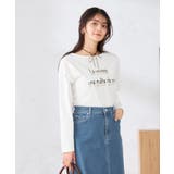 ホワイト（ゴールド箔プリント） | 【コットン100%】ロゴアソートロンT | a.v.v【WOMEN】