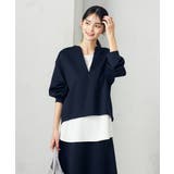 【セットアップ対応】スリットネックダンボールトップス | a.v.v【WOMEN】 | 詳細画像1 