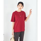 レッド | 【10色展開/コットン100%】ロールアップハーフスリーブTシャツ | a.v.v【WOMEN】