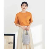 オレンジ | 【10色展開/コットン100%】ロールアップハーフスリーブTシャツ | a.v.v【WOMEN】