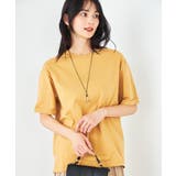 マスタード | 【10色展開/コットン100%】ロールアップハーフスリーブTシャツ | a.v.v【WOMEN】