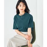 グリーン | 【10色展開/コットン100%】ロールアップハーフスリーブTシャツ | a.v.v【WOMEN】