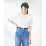 ホワイト | 【10色展開/コットン100%】ロールアップハーフスリーブTシャツ | a.v.v【WOMEN】