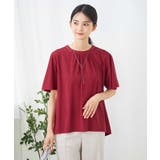 【接触冷感/UVカット】ギャザーネックフレアスリーブトップス | a.v.v【WOMEN】 | 詳細画像1 