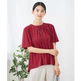 【接触冷感/UVカット】ギャザーネックフレアスリーブトップス | a.v.v【WOMEN】 | 詳細画像2 