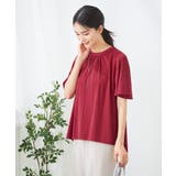 【接触冷感/UVカット】ギャザーネックフレアスリーブトップス | a.v.v【WOMEN】 | 詳細画像3 