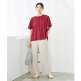 【接触冷感/UVカット】ギャザーネックフレアスリーブトップス | a.v.v【WOMEN】 | 詳細画像4 