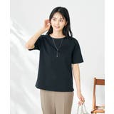 ブラック | 【接触冷感/UVカット】大人のリッチTシャツ | a.v.v【WOMEN】
