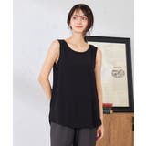 ブラック | 【イージーケア】ラウンドヘムロングタンクトップ | a.v.v【WOMEN】