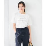 ホワイト | 【UVカット/接触冷感】ロゴTシャツ | a.v.v【WOMEN】