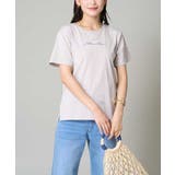 グレージュ | 刺繍ロゴTシャツ | a.v.v【WOMEN】