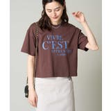 ブラウン | クロップドロゴTシャツ | a.v.v【WOMEN】