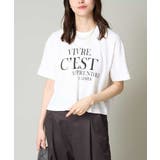 ホワイト | クロップドロゴTシャツ | a.v.v【WOMEN】