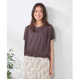 ブラウン | 【接触冷感/UVカット/吸水速乾】ドロストヘムカットソー | a.v.v【WOMEN】