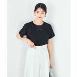【コットン100%】コンパクト刺繍ロゴTシャツ | a.v.v【WOMEN】 | 詳細画像1 