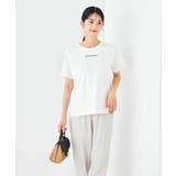 ホワイト | 【コットン100%】コンパクト刺繍ロゴTシャツ | a.v.v【WOMEN】