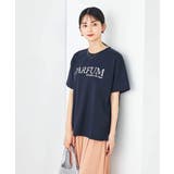 ネイビー | 【コットン100%】大人のロゴTシャツ | a.v.v【WOMEN】