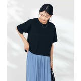 ブラック | エンボスロゴクロップドTシャツ | a.v.v【WOMEN】