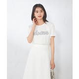 【コットン100%】チュールロゴ刺繍Tシャツ | a.v.v【WOMEN】 | 詳細画像16 