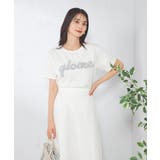 ホワイト | 【コットン100%】チュールロゴ刺繍Tシャツ | a.v.v【WOMEN】