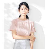 【接触冷感/速乾/UVカット】ギャザーネックフレンチスリーブカットソー | a.v.v【WOMEN】 | 詳細画像2 