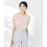 【接触冷感/速乾/UVカット】ギャザーネックフレンチスリーブカットソー | a.v.v【WOMEN】 | 詳細画像4 