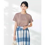 【接触冷感/速乾/UVカット】ギャザーネックフレンチスリーブカットソー | a.v.v【WOMEN】 | 詳細画像46 