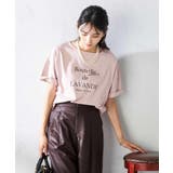 ピンク | 【接触冷感/UVカット】ボートネックロゴTシャツ | a.v.v【WOMEN】