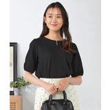 ブラック | チャームネックサッカートップス | a.v.v【WOMEN】