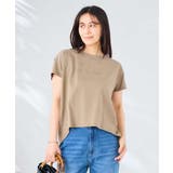 ベージュ | バックタックエンボスロゴＴシャツ | a.v.v【WOMEN】