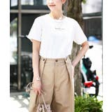 ホワイト | 【接触冷感】プチロゴTシャツ | a.v.v【WOMEN】