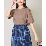 ベージュ | 【コットン100%】大人のハーフスリーブTシャツ | a.v.v【WOMEN】