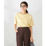 ライトイエロー | 【接触冷感/UVカット/コットン100％】ロールアップハーフスリーブTシャツ | a.v.v【WOMEN】