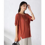 オレンジ | 【接触冷感/UVカット/吸水速乾】タックチュニックカットソー | a.v.v【WOMEN】