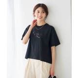 ブラック | 【接触冷感】クロップドロゴTシャツ | a.v.v【WOMEN】