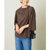 ブラウン | 【綿100％】スリットスリーブカットソー | a.v.v【WOMEN】