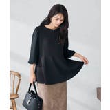 ブラック | 【WEB限定】シフォンスリーブペプラムトップス | a.v.v【WOMEN】