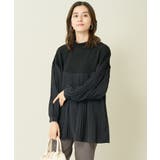 ブラック | プリーツドッキング着映えチュニック | a.v.v【WOMEN】