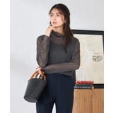 ダークグレー | シアーウェーブハイネックカットソー | a.v.v【WOMEN】