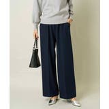 ネイビー | 【イージーケア/ストレッチ】あったか美ラクるイージーワイドパンツ | a.v.v【WOMEN】
