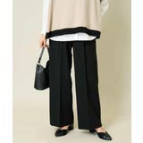 ブラック | 【イージーケア/ストレッチ】あったか美ラクるイージーワイドパンツ | a.v.v【WOMEN】