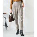 【イージーケア 洗える ストレッチ】裏起毛美ラクるスッキリ見えチェックテーパード… | a.v.v【WOMEN】 | 詳細画像2 