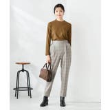 【イージーケア 洗える ストレッチ】裏起毛美ラクるスッキリ見えチェックテーパード… | a.v.v【WOMEN】 | 詳細画像5 