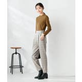 【イージーケア 洗える ストレッチ】裏起毛美ラクるスッキリ見えチェックテーパード… | a.v.v【WOMEN】 | 詳細画像6 